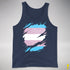 Transgender Pride Flag Ripped Reveal Premium Tank Top - Navy